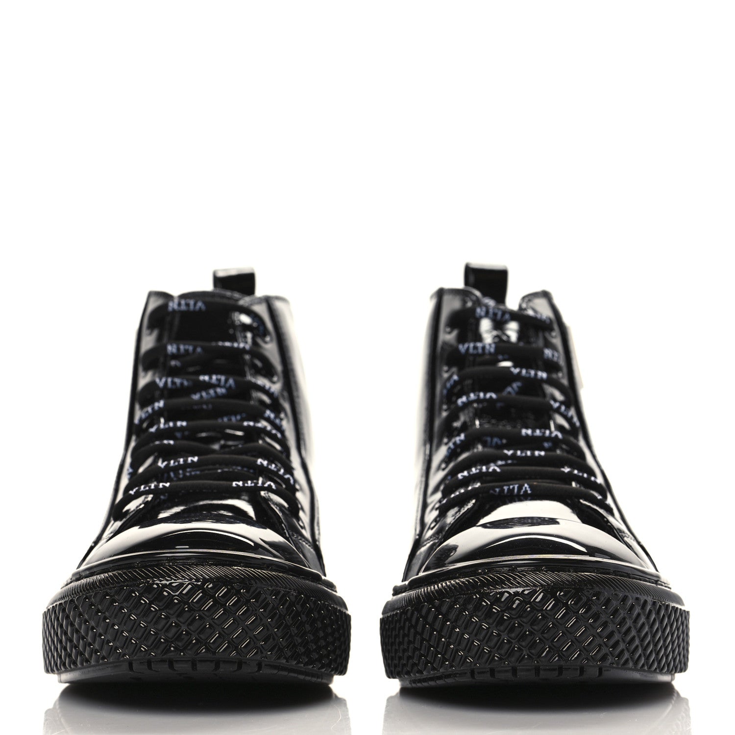Valentino Garavani Patent Calfskin Womens VLTN High Top Sneakers 38 Black 2 of 9