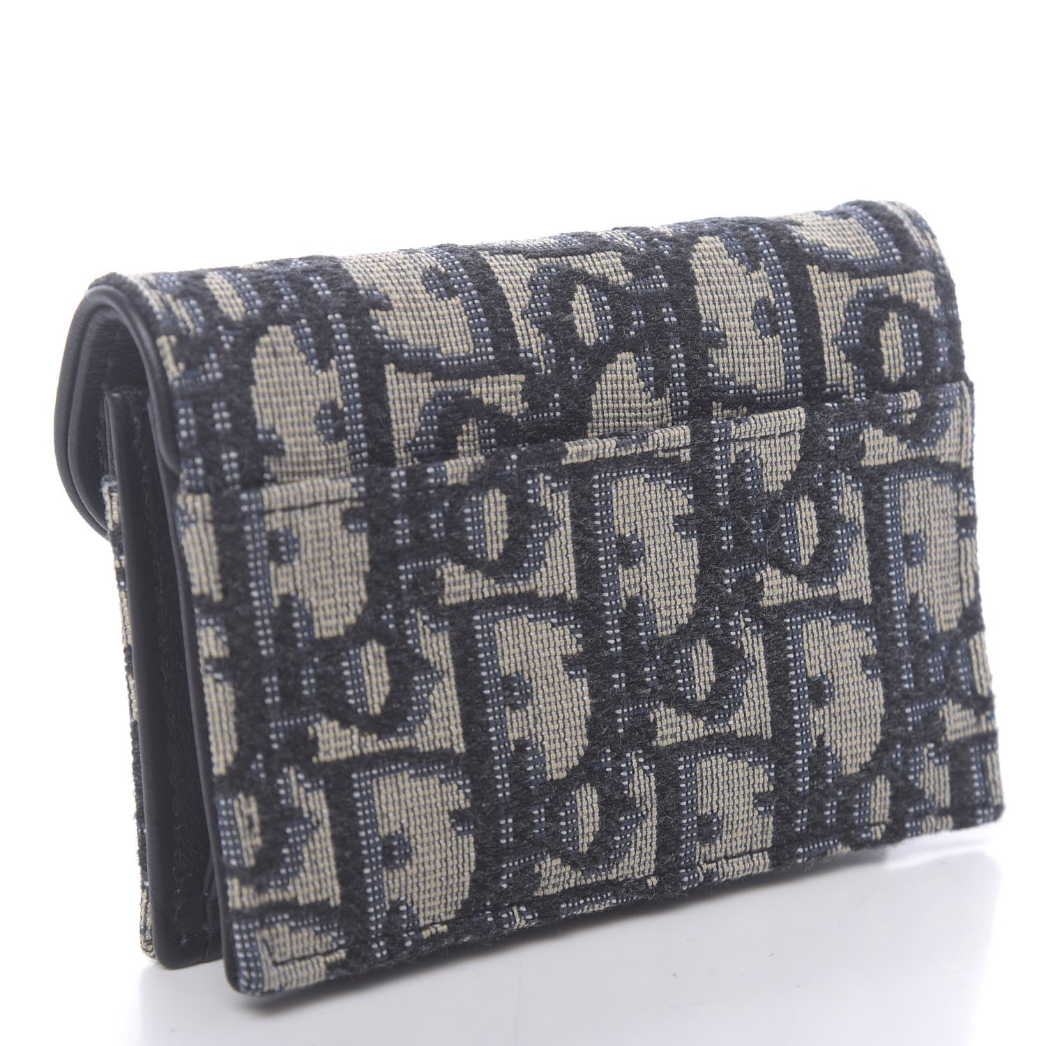 Christian Dior Oblique Saddle Card Holder Blue 3 of 8