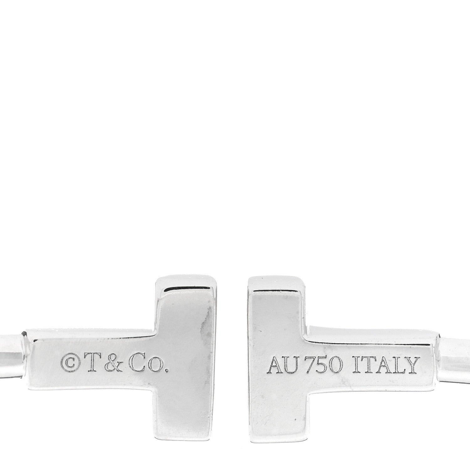 Tiffany 18K White Gold Narrow T Wire Bracelet 3 of 3