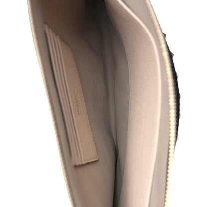 Valentino Garavani Pebbled Calfskin Rockstud Zip Pouch Ivory 5 of 12