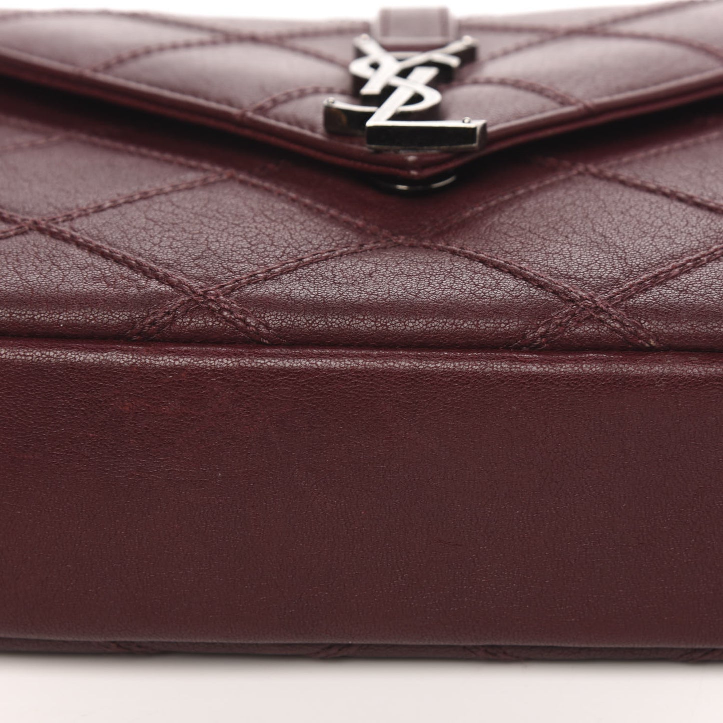 Calfskin Matelasse Diamond Quilted Monogram Medium College Bag Bordeaux