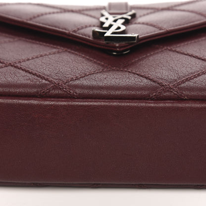 Saint Laurent Calfskin Matelasse Diamond Quilted Monogram Medium College Bag Bordeaux 11 of 13
