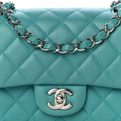 Chanel Lambskin Quilted Mini Square Flap Turquoise 8 of 14