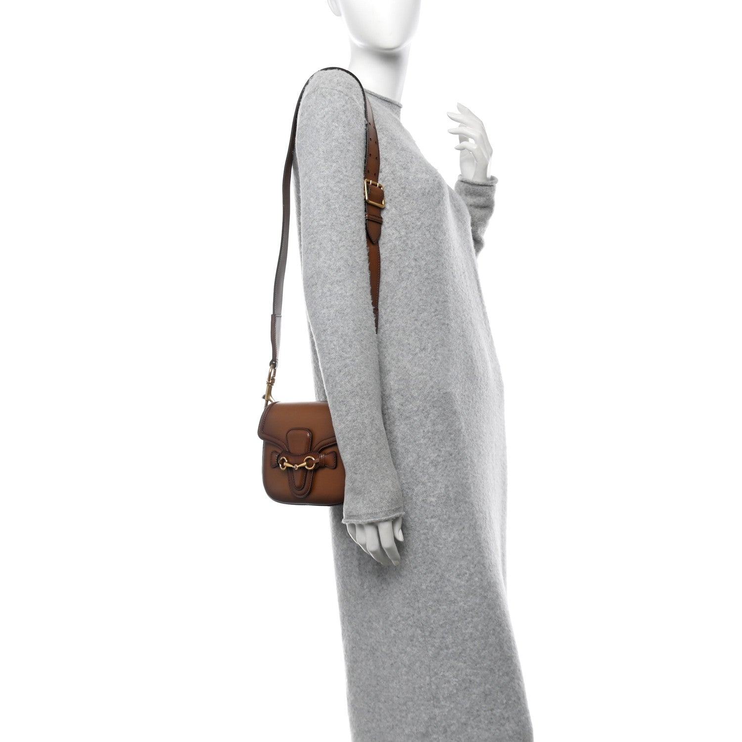 Gucci Calfskin Small Lady Web Shoulder Bag Cuir 2 of 14