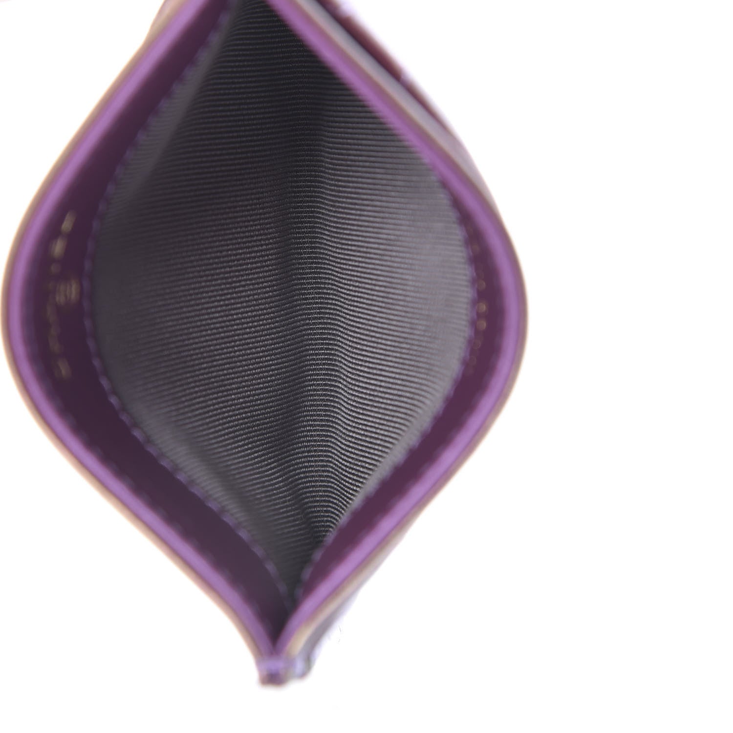 Chanel Iridescent Lambskin Quilted Card Holder Purple 5 of 9