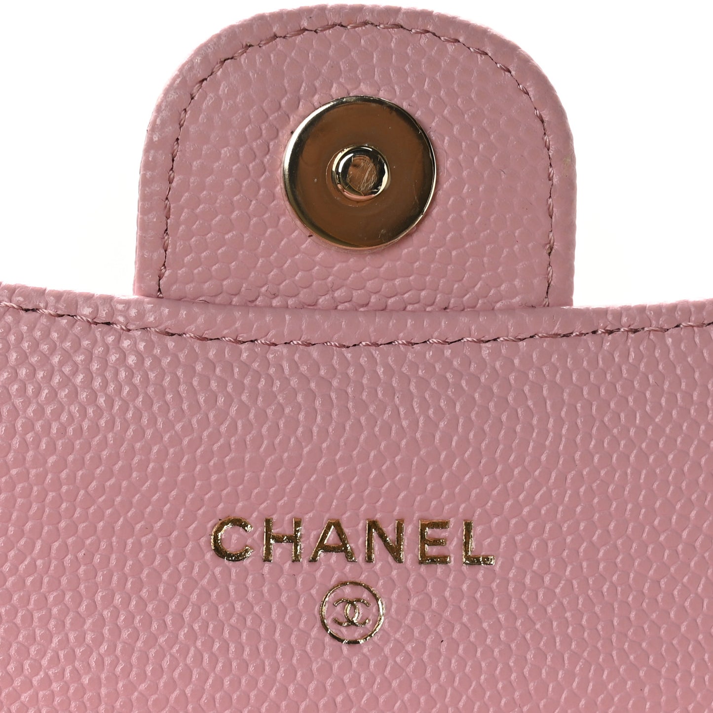 Caviar Quilted Mini Clutch With Chain Pink