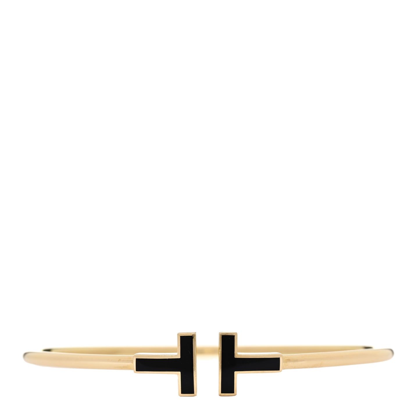 18K Yellow Gold Black Onyx T Wire Bracelet
