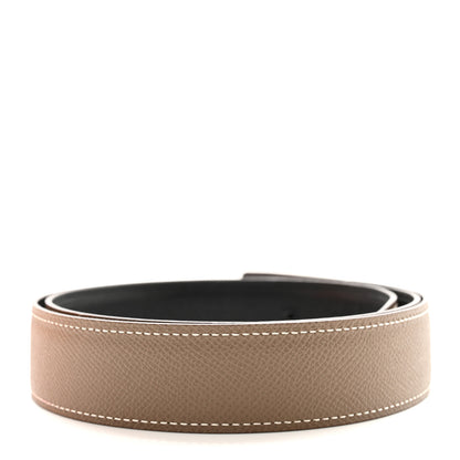 Hermes Swift Epsom 32mm Belt Strap 95 38 Black Etoupe 2 of 8