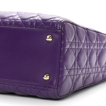 Christian Dior Lambskin Cannage Large Lady Dior Purple 10 of 14