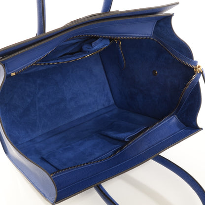 Celine Drummed Calfskin Mini Luggage Indigo 5 of 8