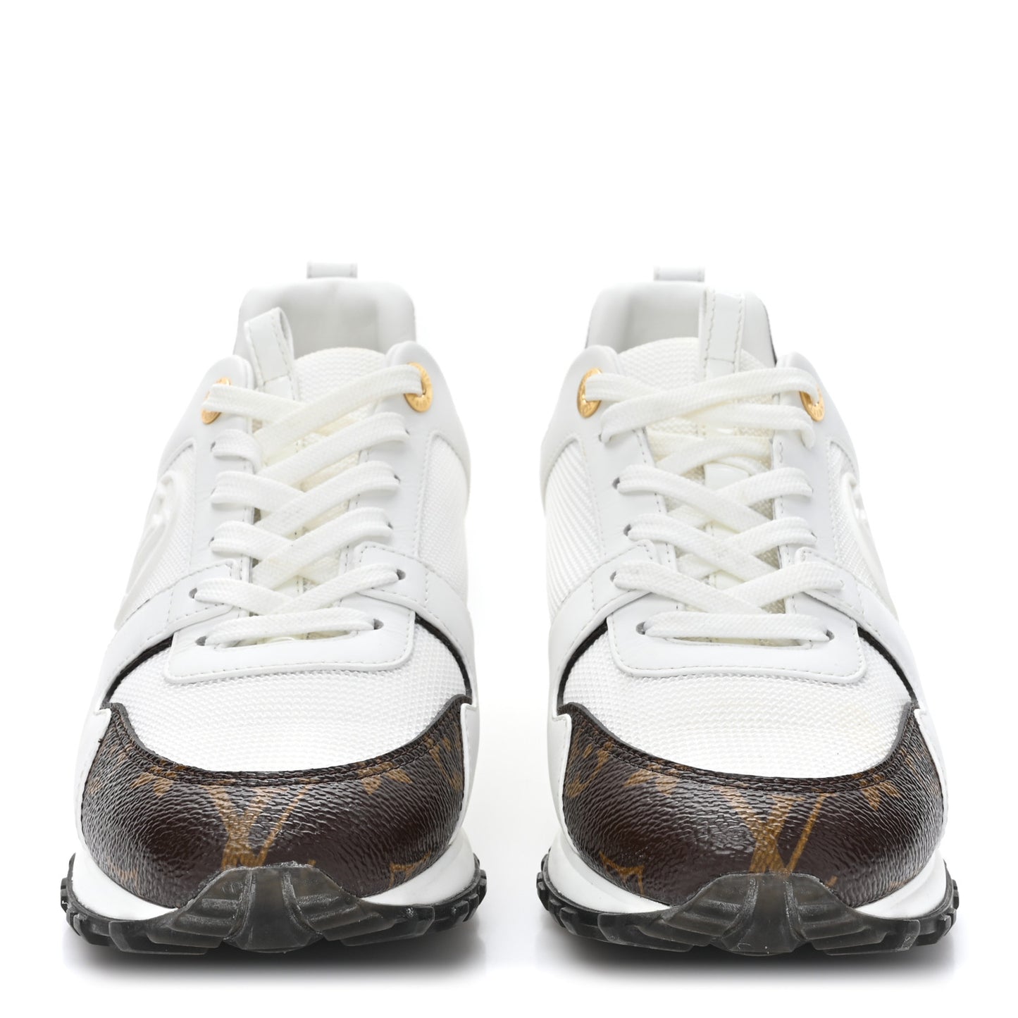 Calfskin Monogram Run Away Sneakers 37 White