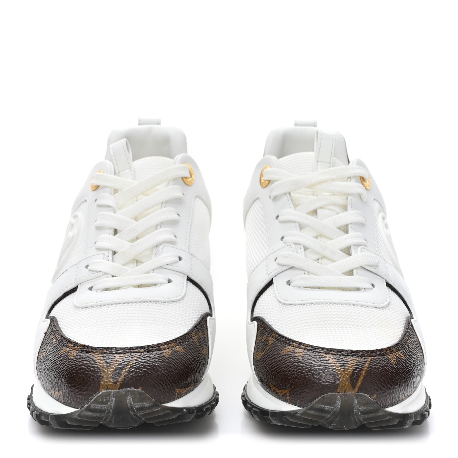 Louis Vuitton Calfskin Monogram Run Away Sneakers 37 White 2 of 12