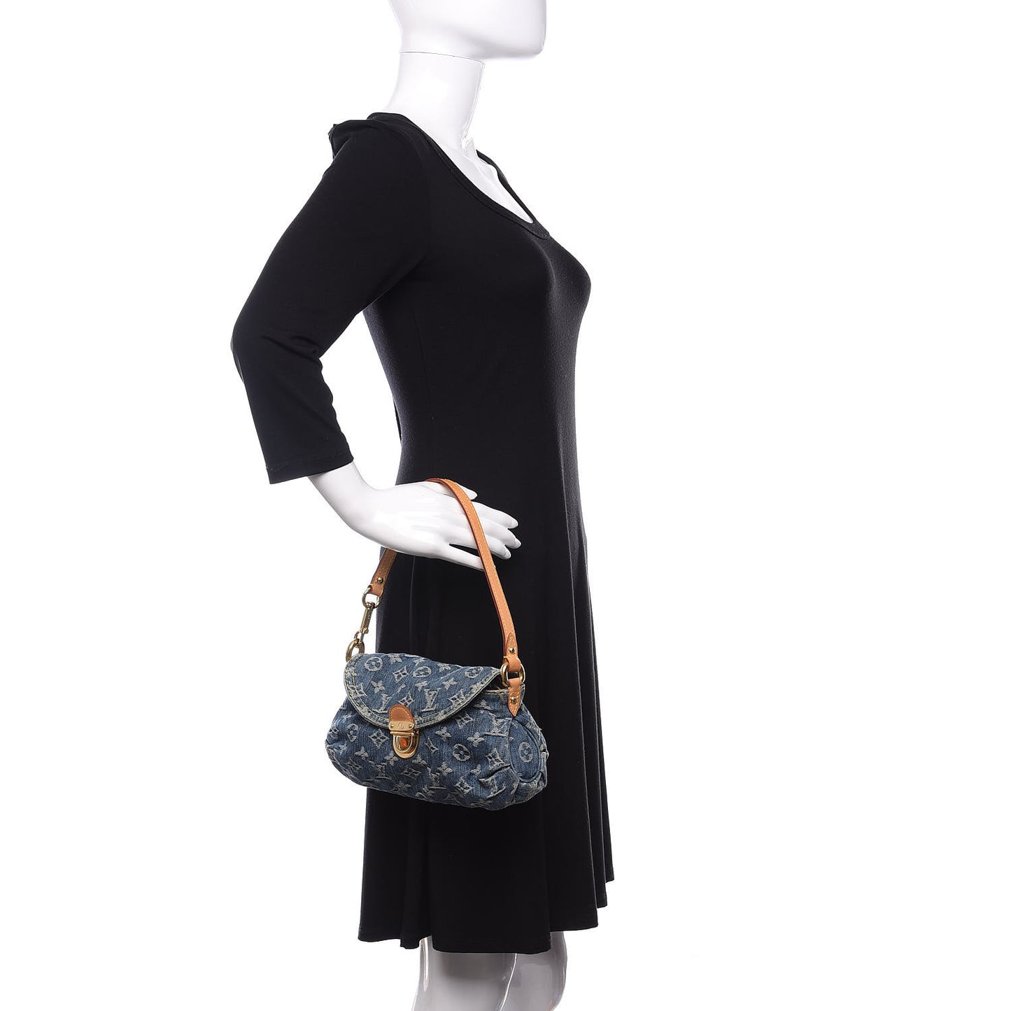 Monogram Denim Mini Pleaty Blue