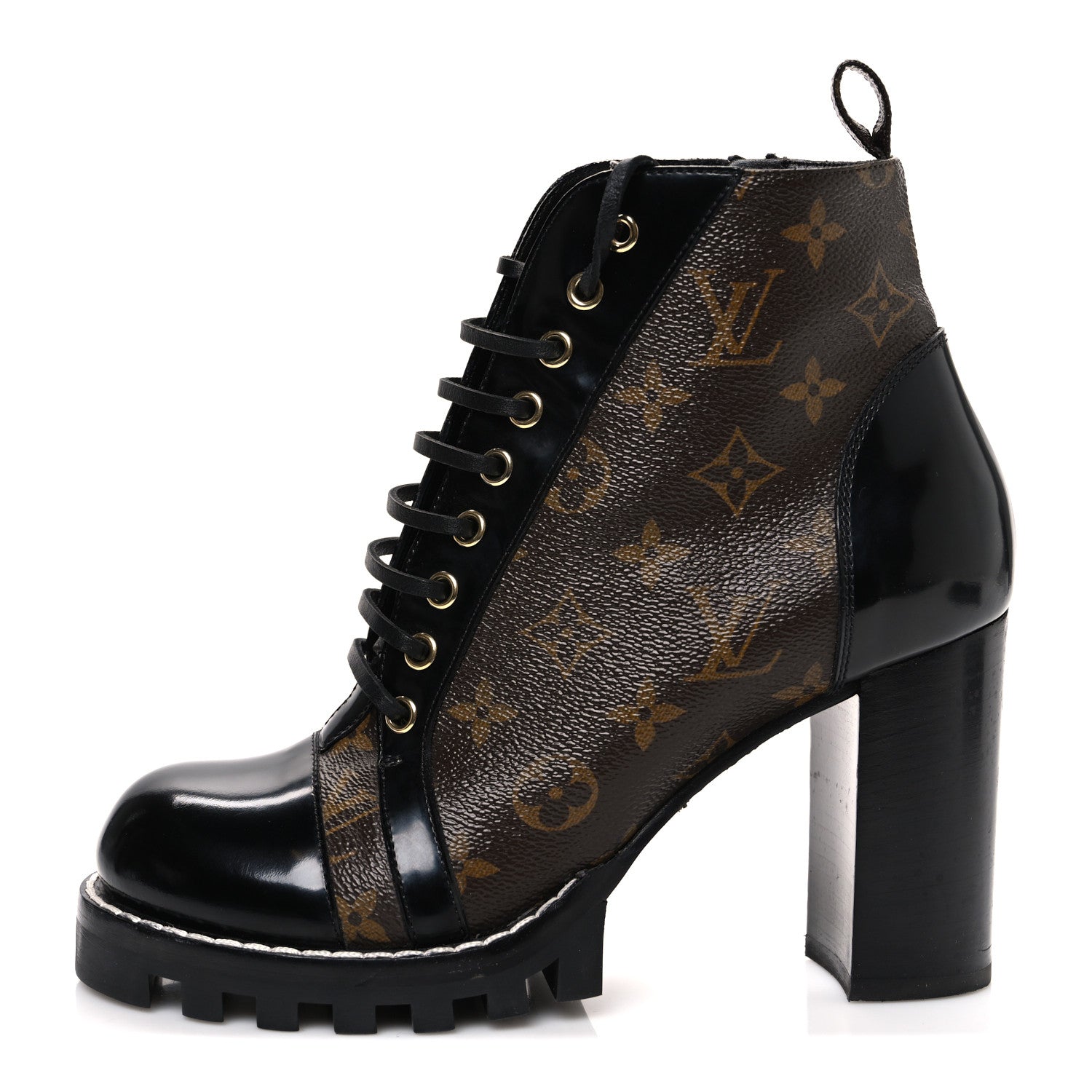 Louis Vuitton Patent Calfskin Monogram Star Trail Ankle Boots 40 Black 1 of 11
