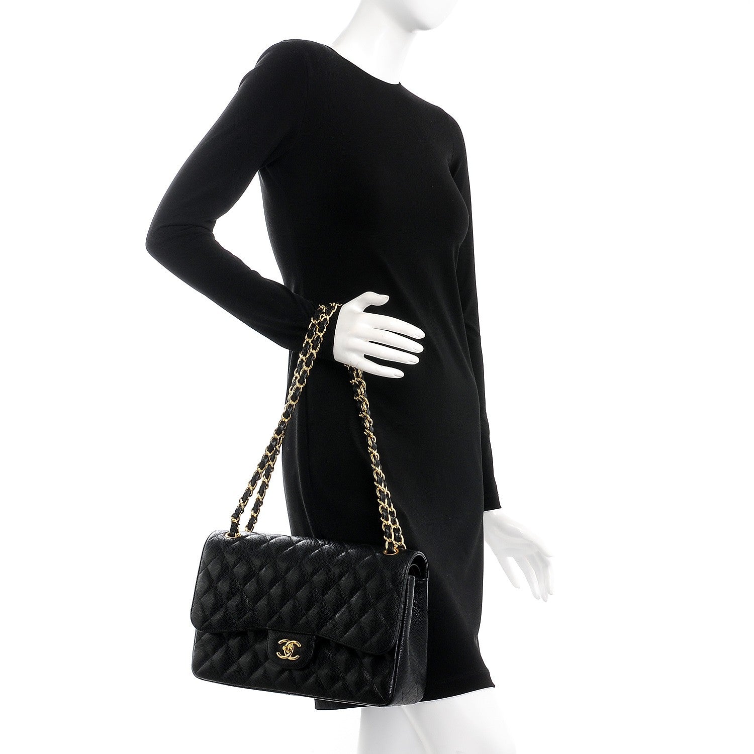 Chanel Caviar Quilted Jumbo Double Flap Black 4 of 9