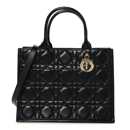 Christian Dior Calfskin Macro Cannage Medium Book Tote Black 1 of 12