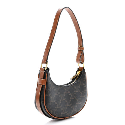 Celine Canvas Calfskin Mini Ava Triomphe Shoulder Bag Tan 3 of 11