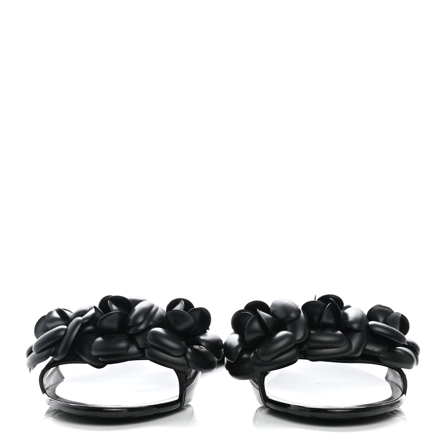 Patent Quilted Camellia Sandal 38 Black