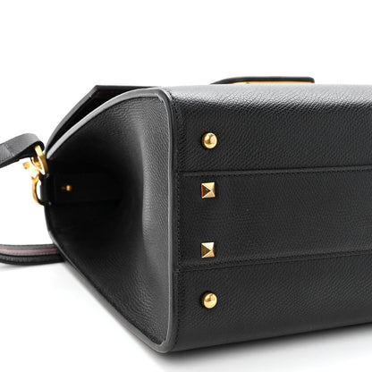 Valentino Garavani Grainy Calfskin Medium VSling Top Handle Bag Black 8 of 9