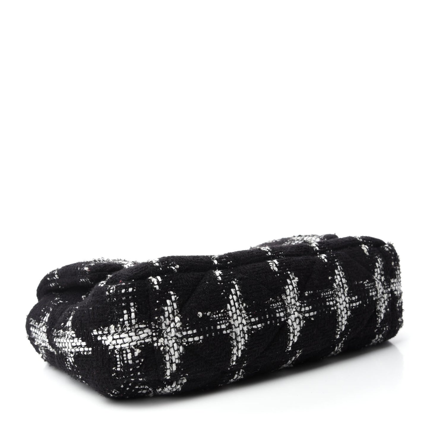 Tweed Quilted Large Chanel 19 Flap Black White