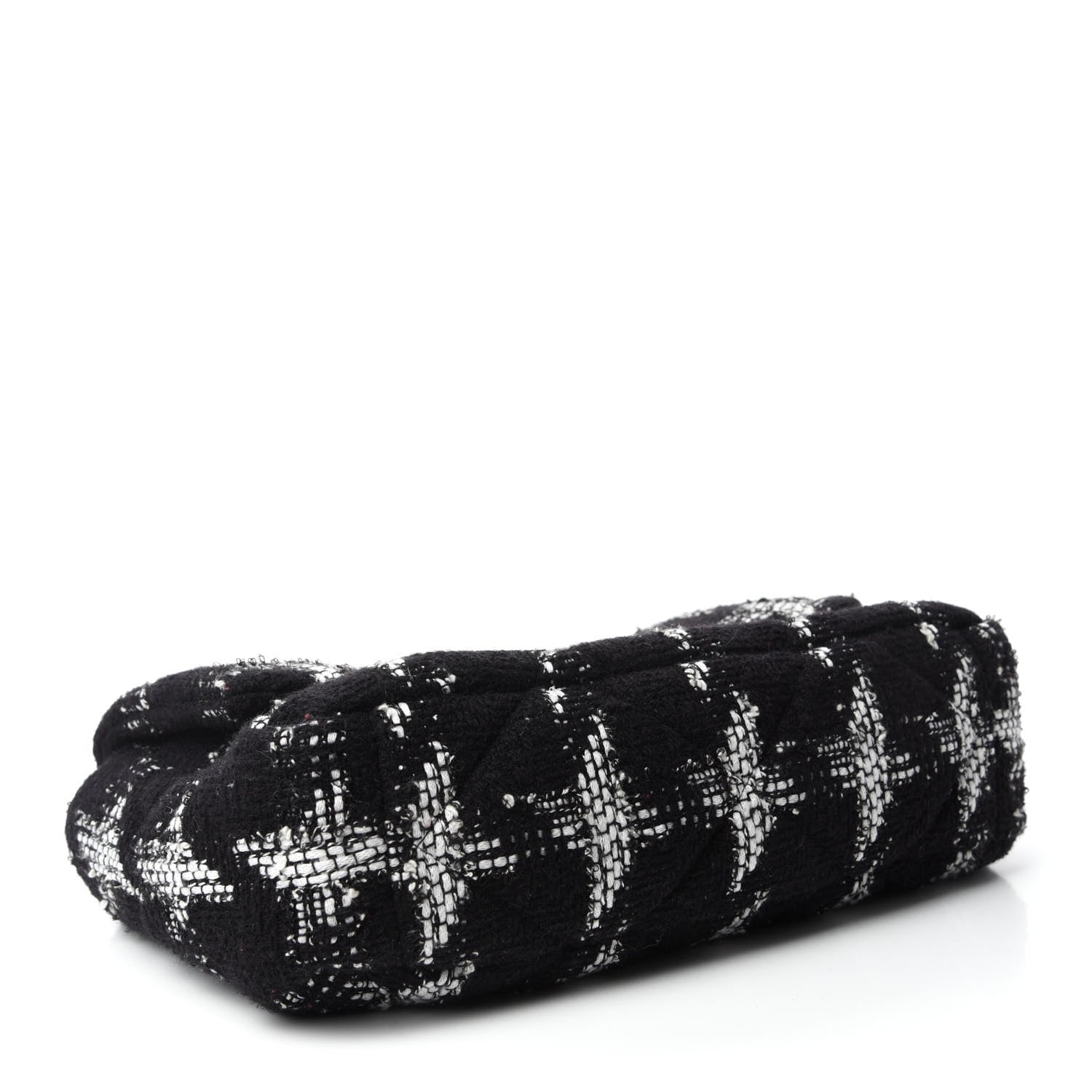 Chanel Tweed Quilted Large Chanel 19 Flap Black White 4 of 10