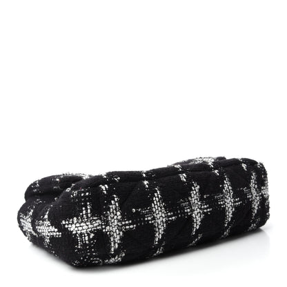 Chanel Tweed Quilted Large Chanel 19 Flap Black White 4 of 10