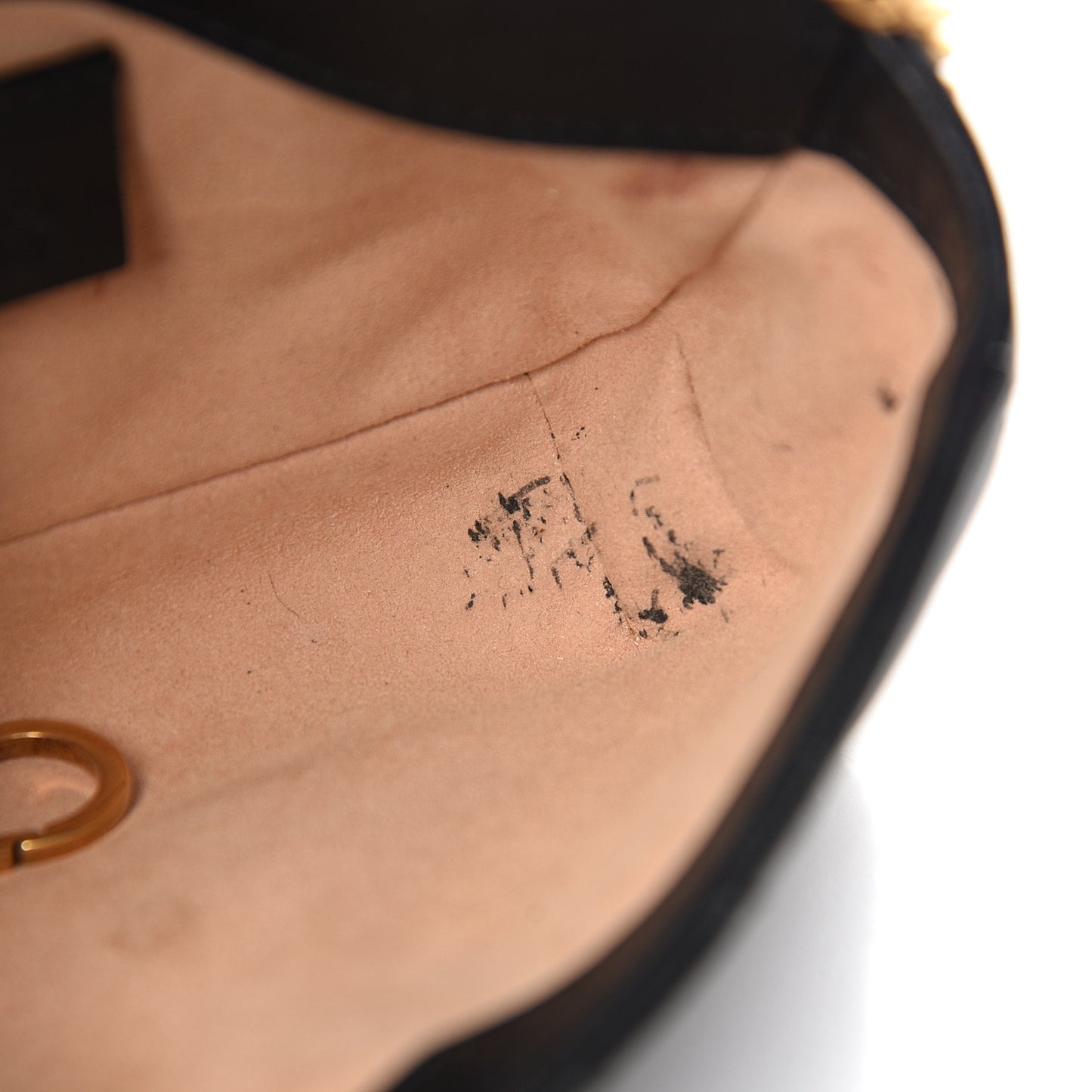 Calfskin Matelasse Super Mini GG Marmont Shoulder Bag Black