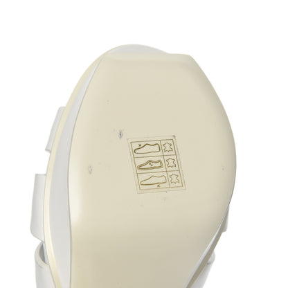 Saint Laurent Calfskin Tribute 75 Platform Sandals 38 White 9 of 10