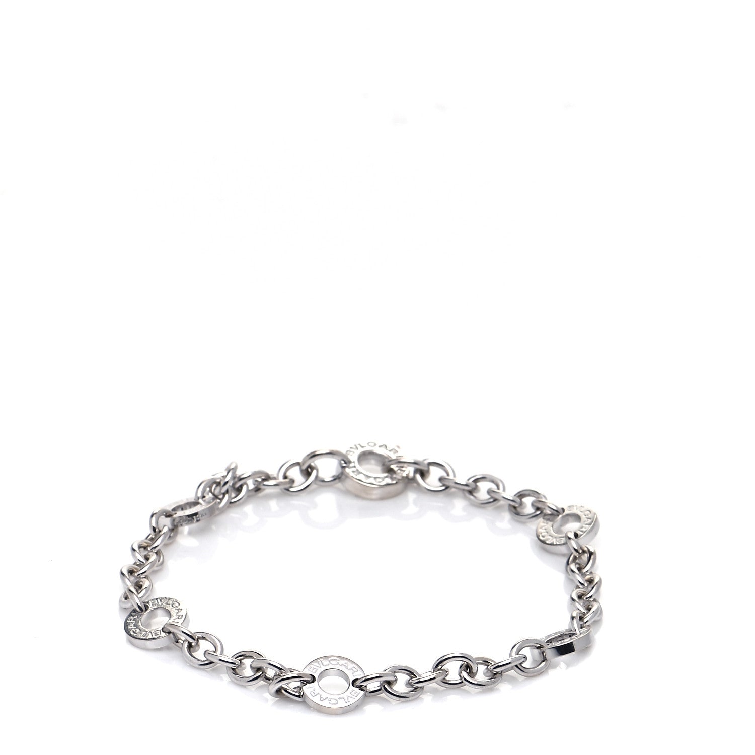 Bulgari 18K White Gold Link Bracelet 1 of 7