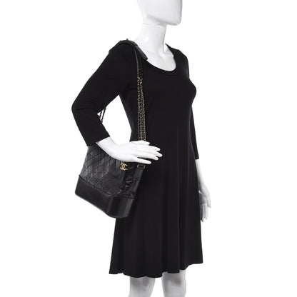 Chanel Aged Calfskin Quilted Medium Gabrielle Hobo Black 2 of 11