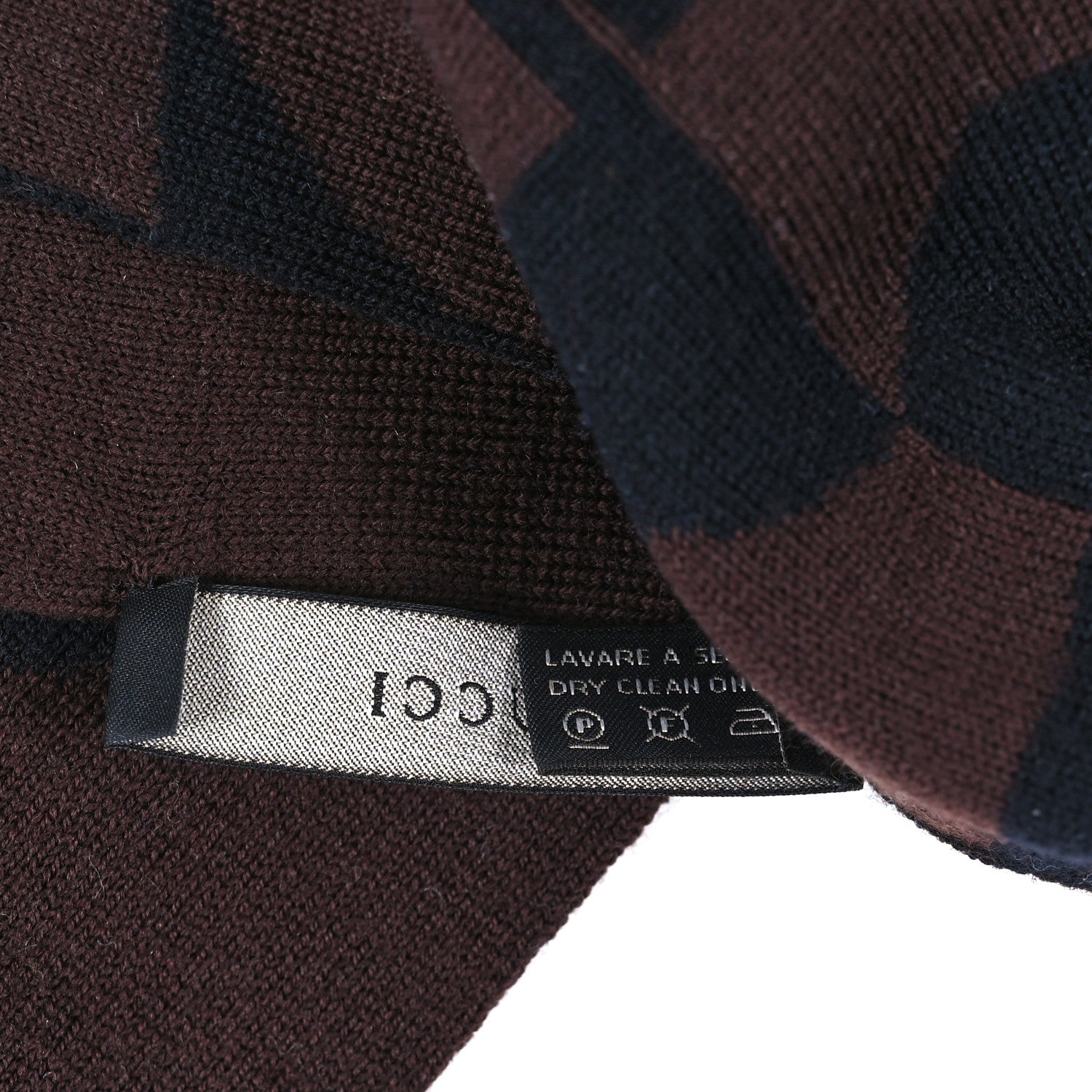 Gucci Wool Tricot Interlocking G Host Scarf Brown Dark Brown 4 of 4