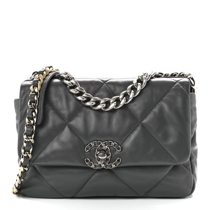Chanel Lambskin Quilted Medium Chanel 19 Flap Dark Grey 1 of 10