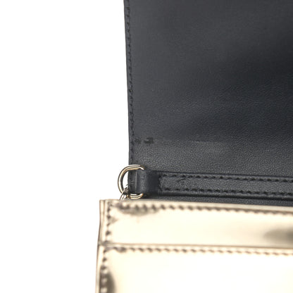 Christian Dior Metallic Patent Micro-Cannage Diorama Wallet on Chain Pouch Gold 11 of 14