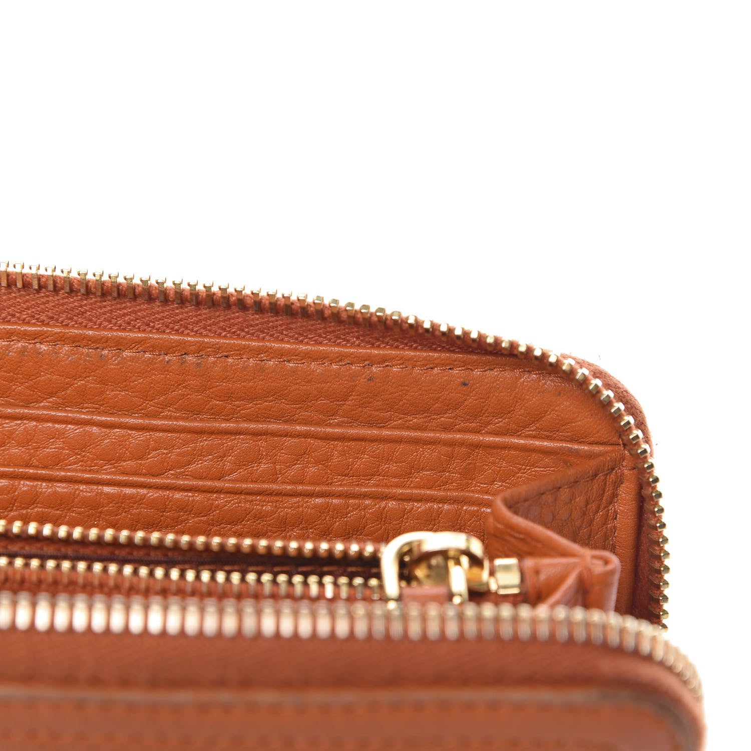 Prada Vitello Daino 2/3 Zip Continental Wallet Papaya 9 of 17