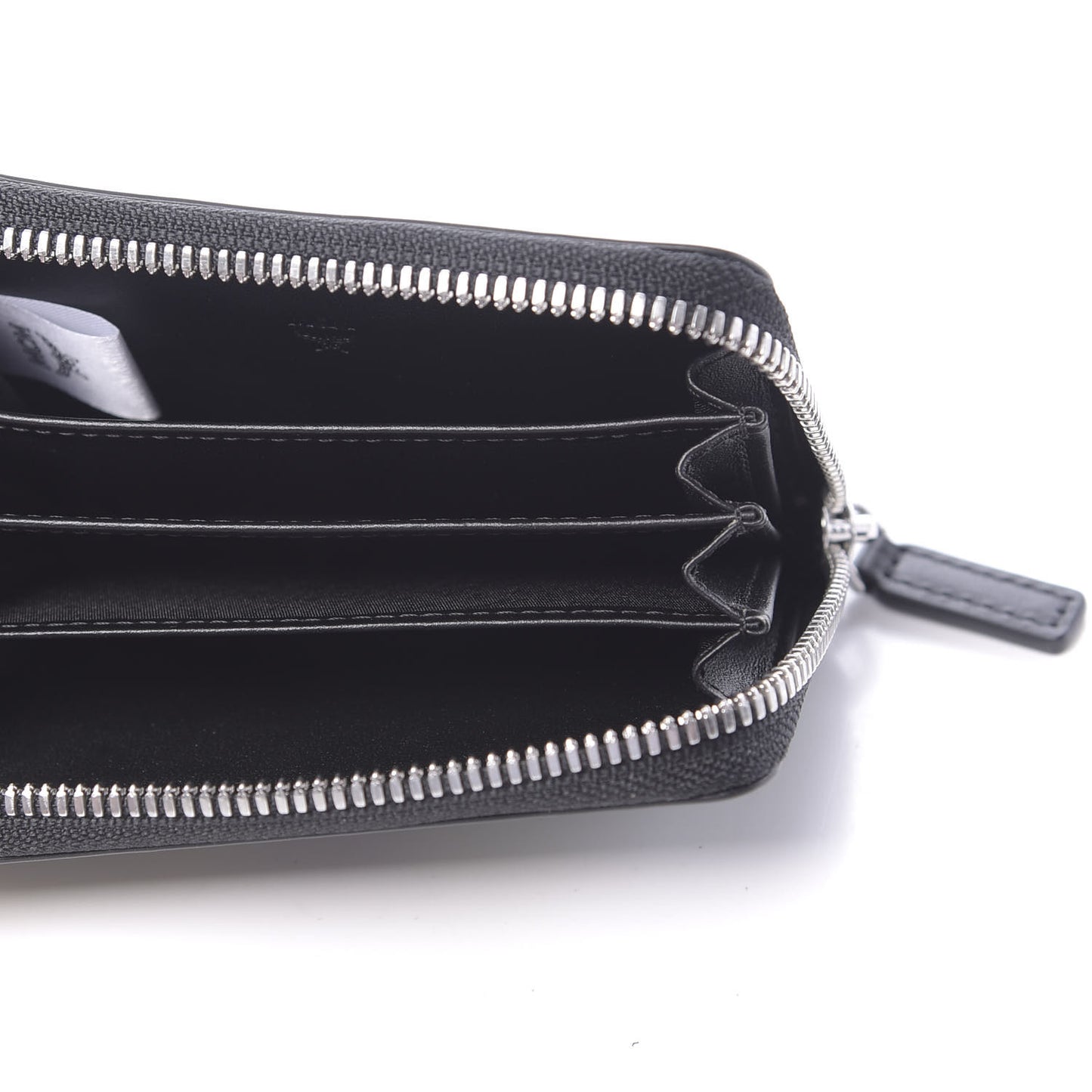 Calfskin Mini Pop Rabbit Zipped Card Wallet Black