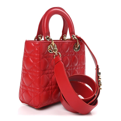 Christian Dior Lambskin Cannage Small My ABCDior Lady Dior Red 3 of 9