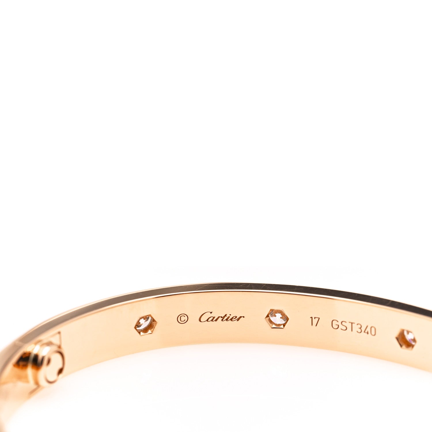 Cartier 18K Pink Gold 10 Diamond LOVE Bracelet 17 3 of 6