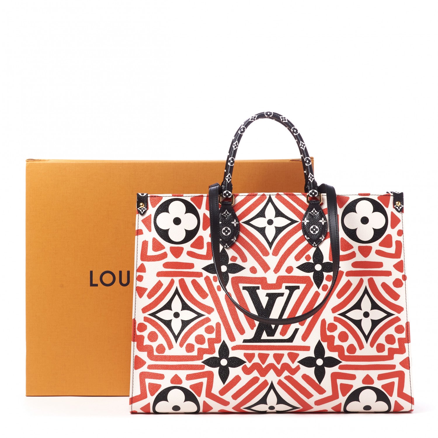 Louis Vuitton Monogram Giant Crafty Onthego GM Creme Rouge Black 9 of 9