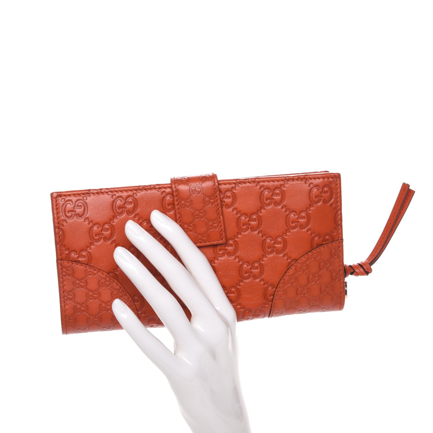 Guccissima Bree Long Flap Wallet Orange