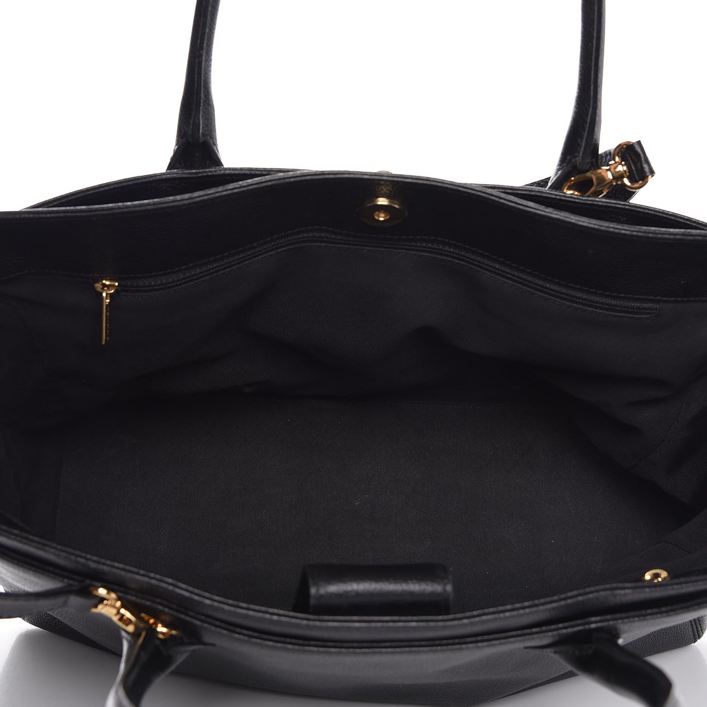 Calfskin Cerf Executive Shopper Tote Black