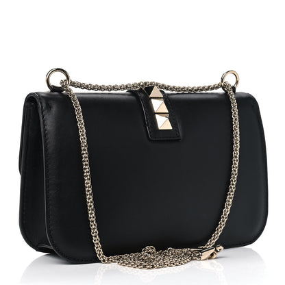 Valentino Garavani Vitello Medium Glam Lock Rockstud Flap Black 2 of 11