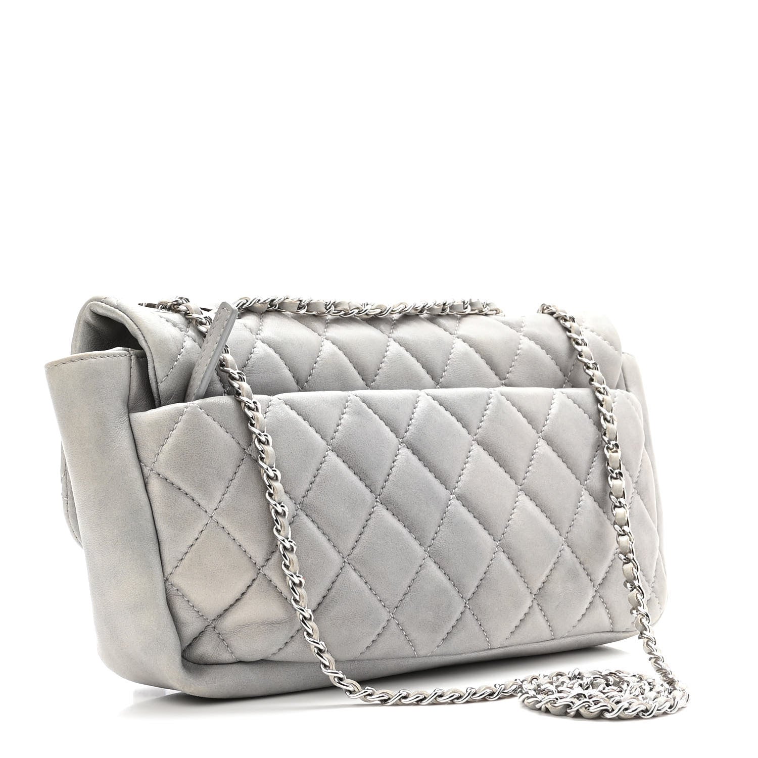 Chanel Rubber Quilted Lambskin Medium Coco Rain Flap Grey 3 of 10