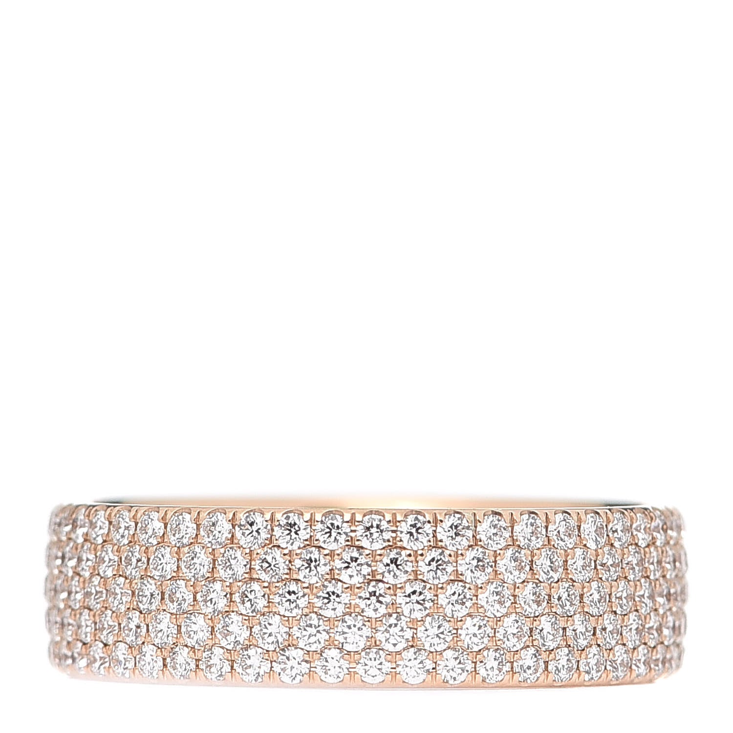 Tiffany 18K Rose Gold Diamond Metro Five Row Ring 52 6 1 of 4