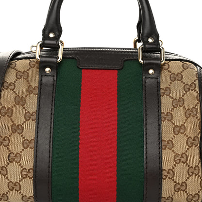Gucci Monogram Vintage Web Small Boston Dark Brown 8 of 12