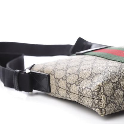 Gucci GG Supreme Monogram Web Messenger Bag Black 8 of 10