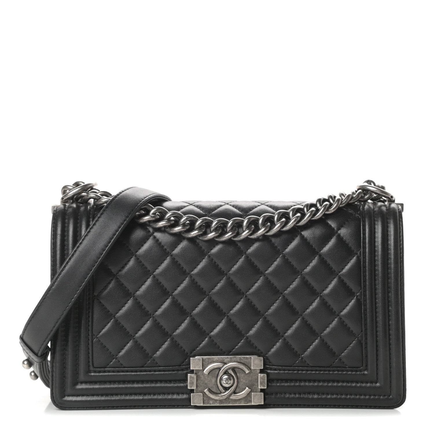 Chanel Lambskin Quilted Medium Boy Flap Black 1 of 16