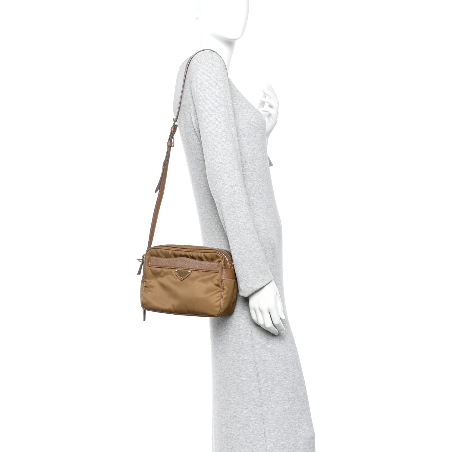 Prada Tessuto Nylon Saffiano Re-Edition 1978 Messenger Bag Sughero 2 of 10