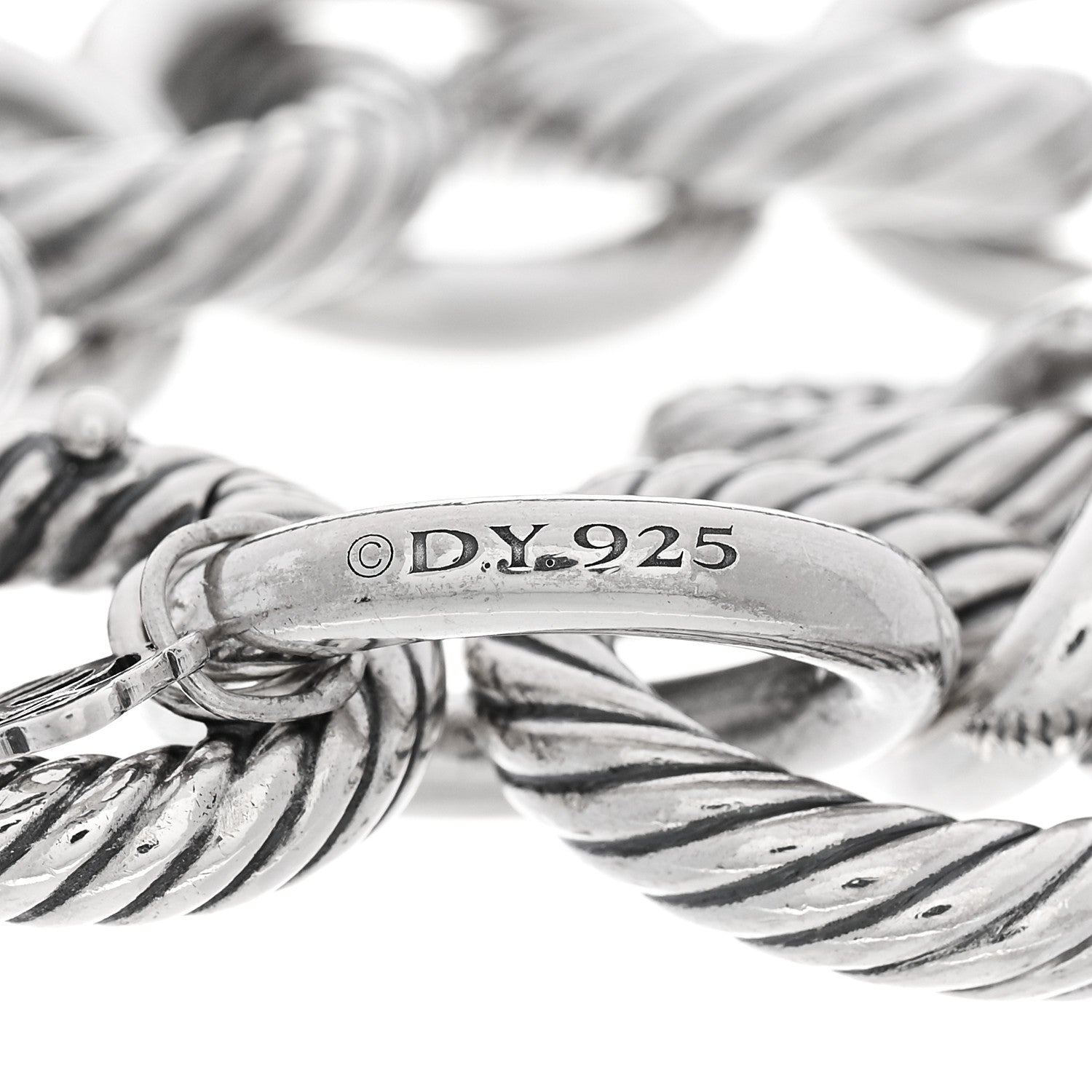 David Yurman Sterling Silver 17mm Large Oval Link Bracelet 3 of 4