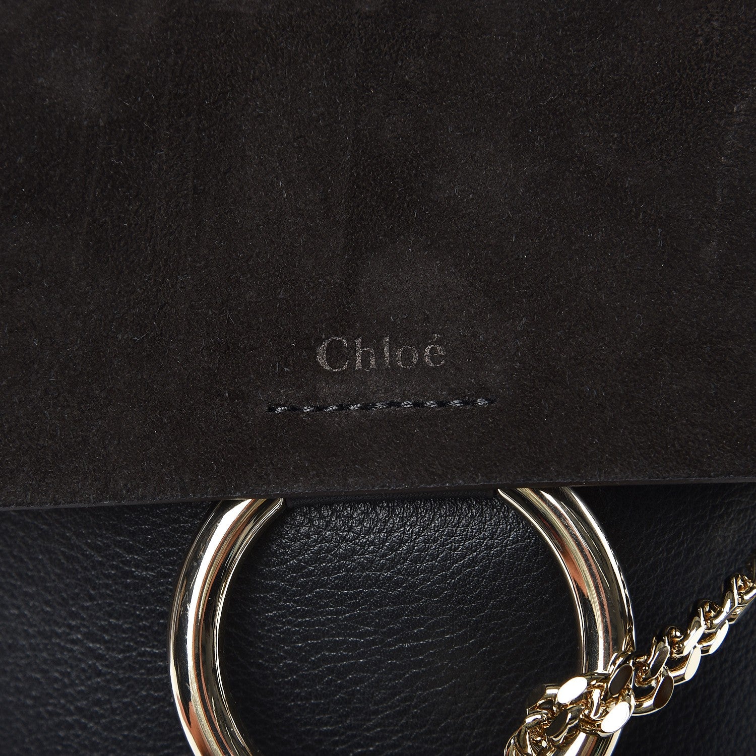 Chloe Suede Calfskin Small Faye Backpack Black 9 of 9