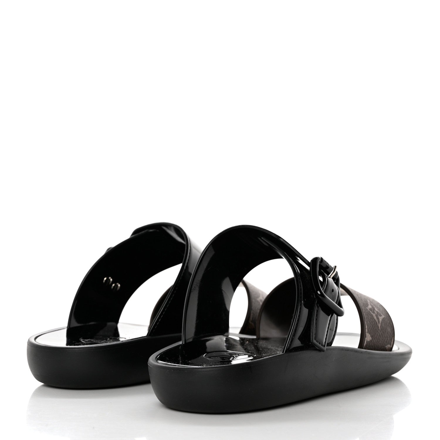 Louis Vuitton Monogram Sunbath Flat Mule Sandals 36 Black 4 of 8